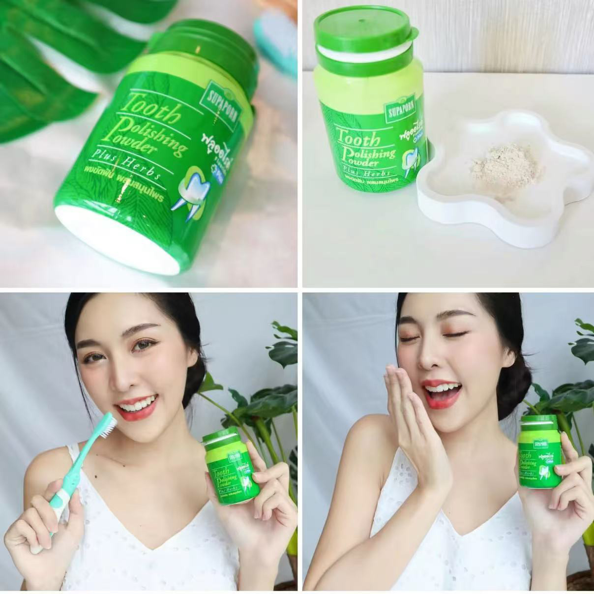 Thai SUPAPORN Herbal Tooth Pow - Teeth Whitening Powder ulasan dan harga