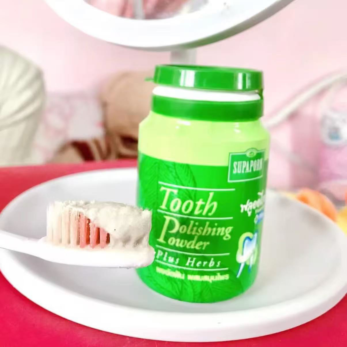 Thai SUPAPORN Herbal Tooth Pow - Teeth Whitening Powder ulasan dan harga