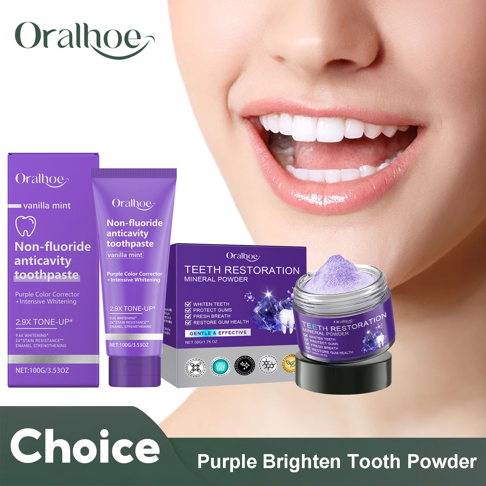 Teeth Restoration Mineral Powd - Teeth Whitening Zimba ulasan dan harga