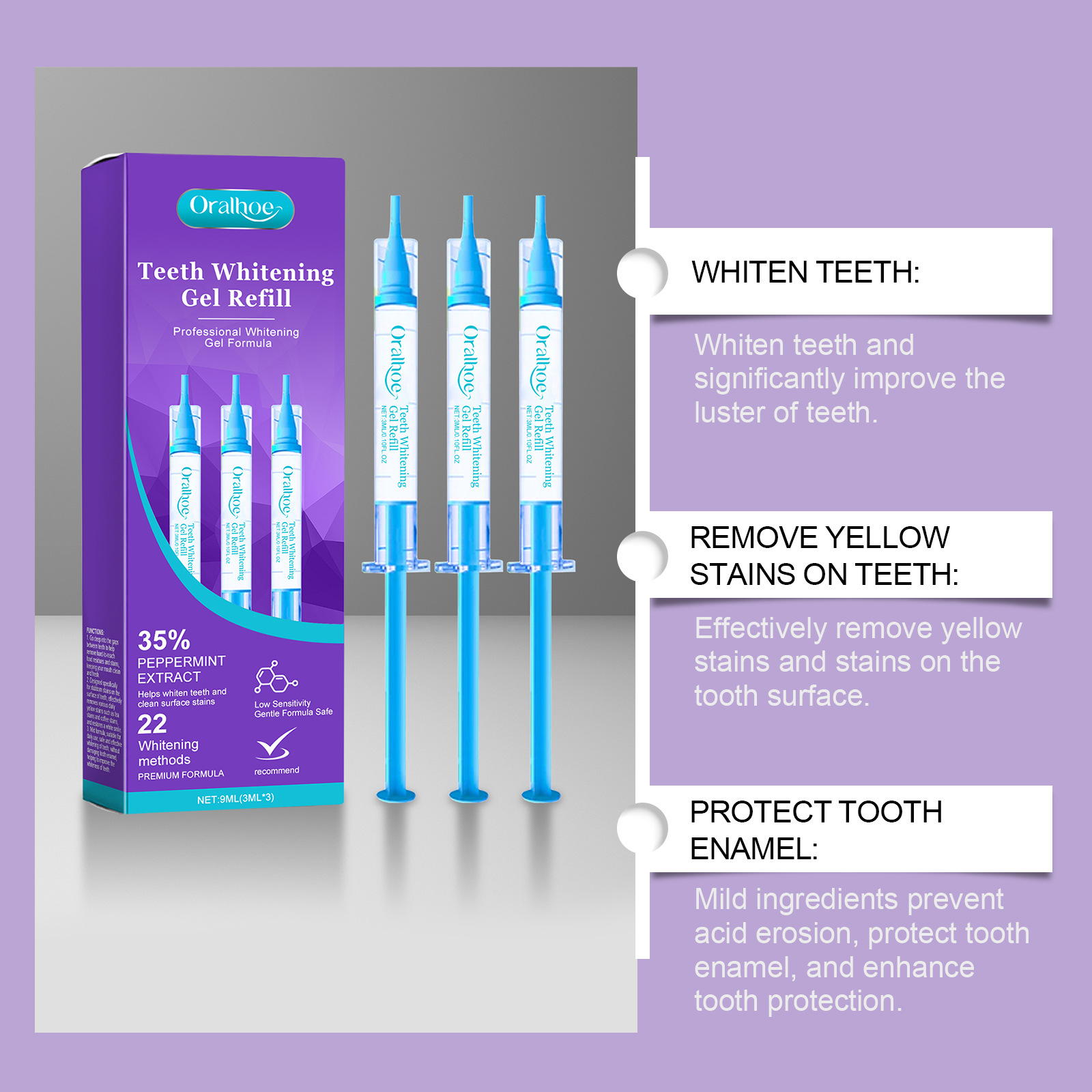 ORALHOE Teeth Whitening Gel Re - Teeth Whitening Gel Refills ulasan dan harga