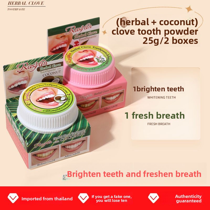 Thai Clove/coconut Tooth Powde - Teeth Whitening Zimba ulasan dan harga